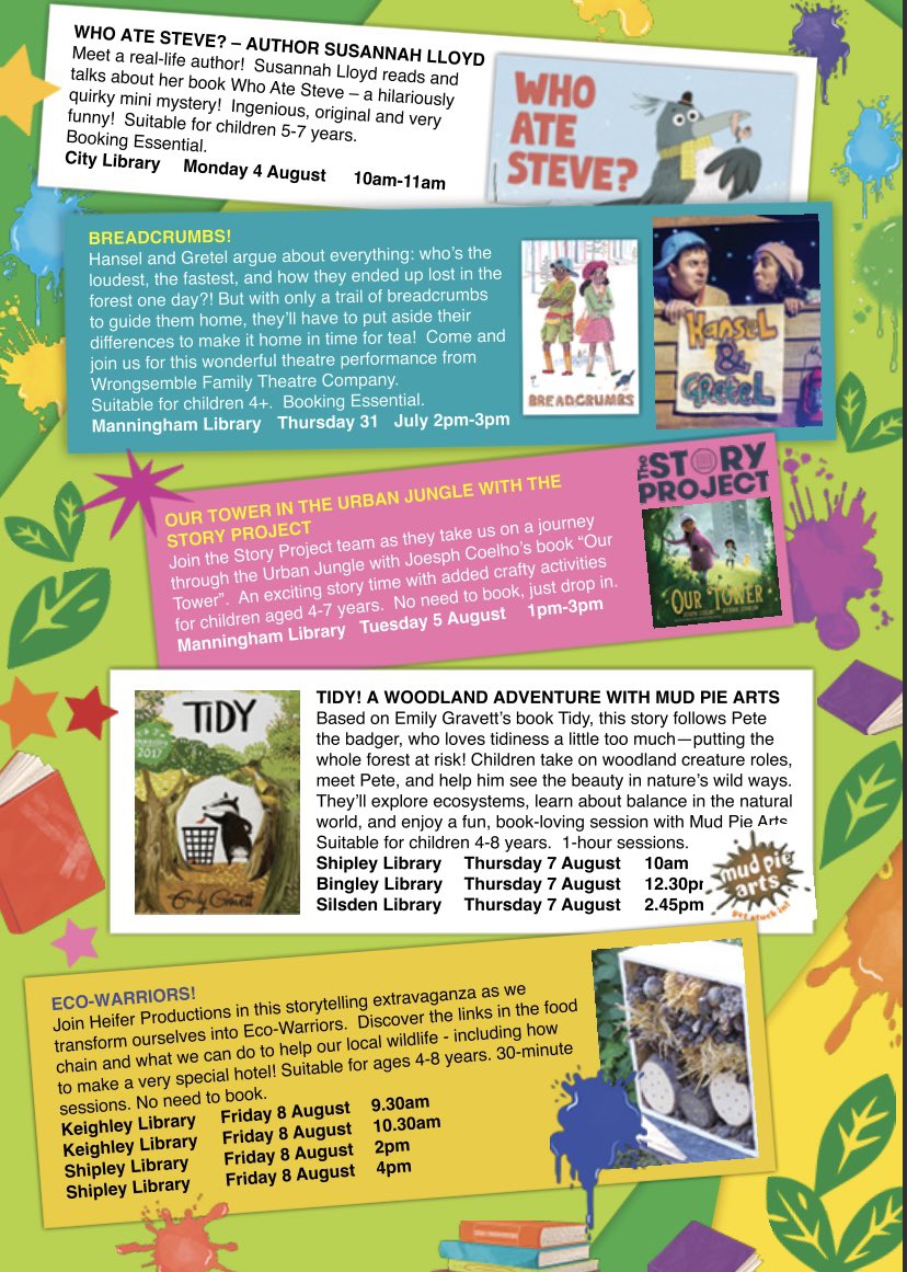 Bradfordians with young children, put Tuesday 5th August in your diaries! Come along and join us at Manningham Library for a story session based on ‘Our Tower’ by @josephcoelhoauthor. 

Delivered as part of @bradfordlibs Summer Reading Challenge