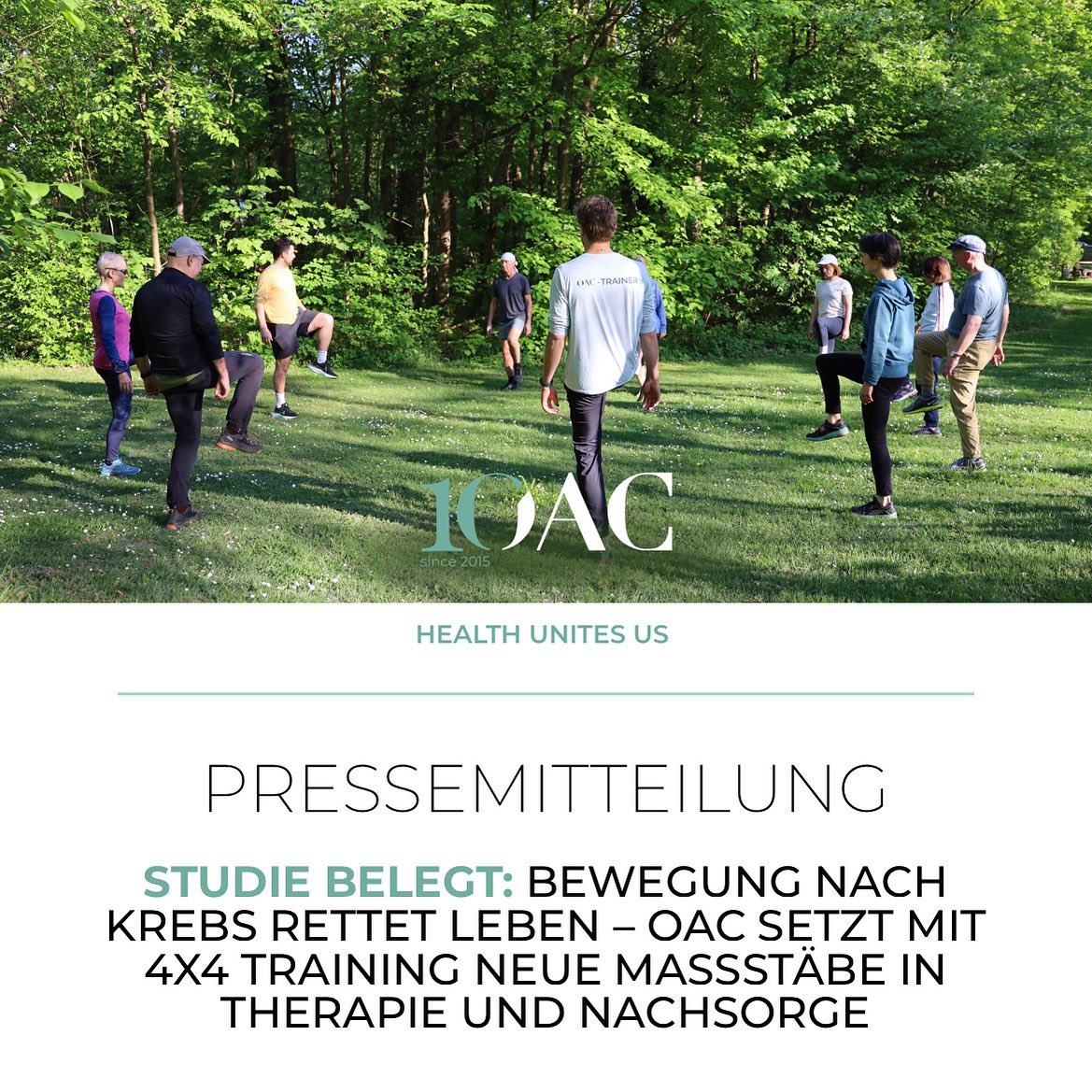 STUDIE BELEGT: BEWEGUNG NACH KREBS RETTET LEBEN – <a href="/OACEurope/">OAC - Outdoor Against Cancer</a> SETZT MIT 4X4 TRAINING NEUE MASSSTÄBE IN THERAPIE UND NACHSORGE

Siehe Link Pressemitteilung ⤵️
 view.flodesk.com/emails/68401e6…

<a href="/ASCO/">ASCO</a> <a href="/myESMO/">ESMO - Eur. Oncology</a> <a href="/EU_HaDEA/">HaDEA</a> <a href="/UcanAct/">UcanACT</a> <a href="/EUErasmusPlus/">Erasmus+</a>