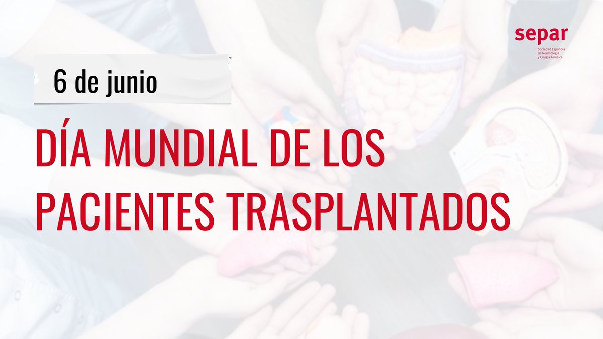 🗓️ En el Día Mundial de los Pacientes Trasplantados, reafirmamos la importancia del trasplante como opción terapéutica que salva vidas.

👉 Desde #SEPAR, trabajamos día a día para mejorar la calidad de vida de los pacientes y fomentar el avance del conocimiento científico.