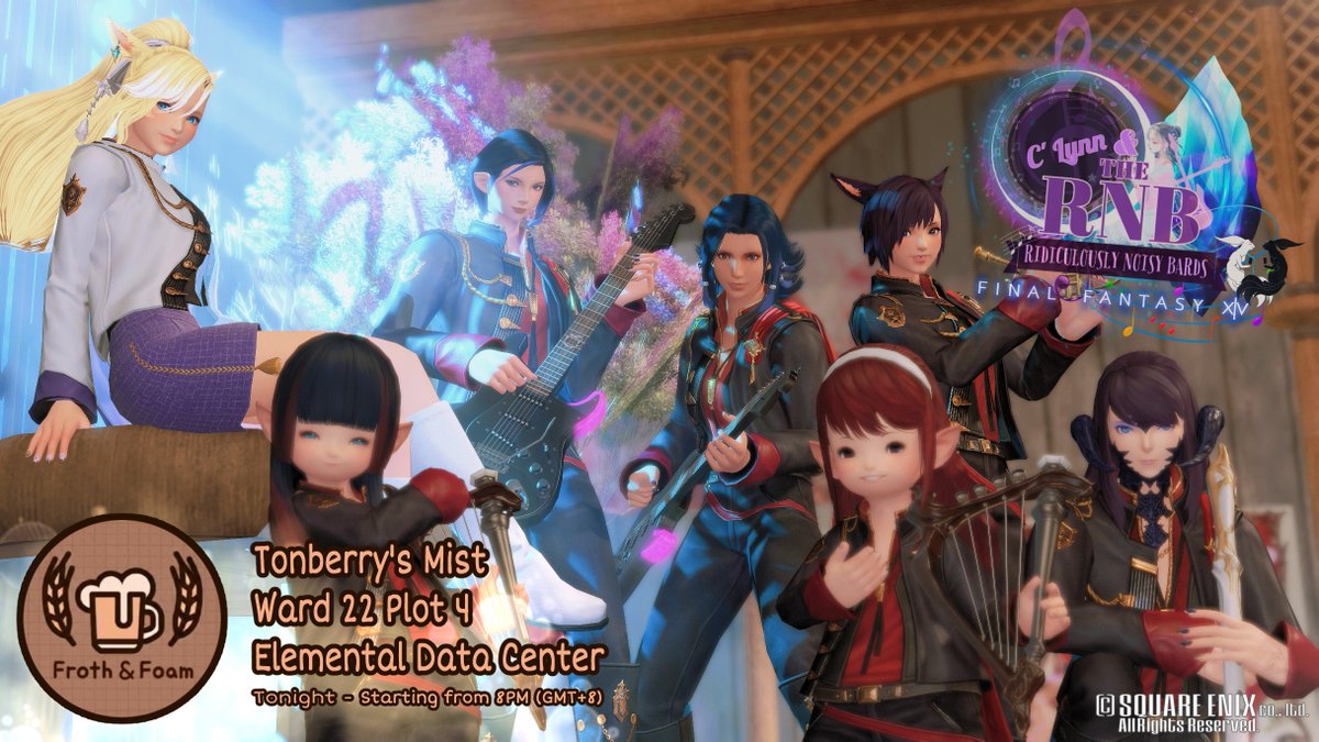 See you tonight <a href="/FrothNFoam/">Froth & Foam</a> 
Tonberry's Mist - W22 P4, starts from 8PM (GMT+8).

#FF14 #FnFxiv #ElementalDC