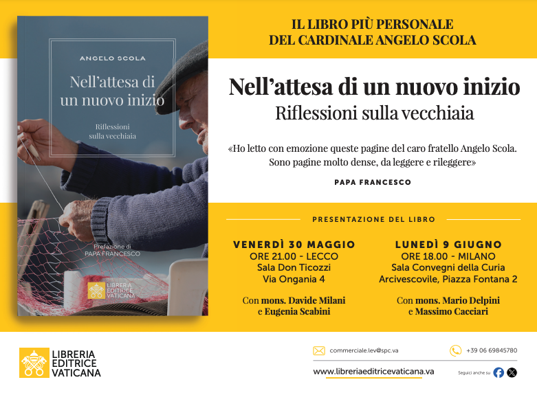 🗓️ lunedì 9 giugno 
📍Sala Convegni Curia-Milano
🕧 18.00
📖 Presentazione del libro NELL'ATTESA DI UN NUOVO INIZIO. Vecchiaia come attesa, non come fine. Con Mons. Mario Delpini e Massimo Cacciari 👇