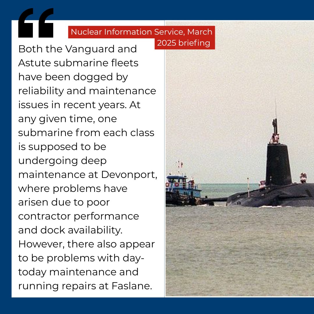 The UK's fleet of nuclear submarines, including its Trident-launching subs, is out of date and constantly plagued by technical problems, costing billions just to operate and maintain.

Building a new generation would be a calamitous economic decision. Scrap Trident now!