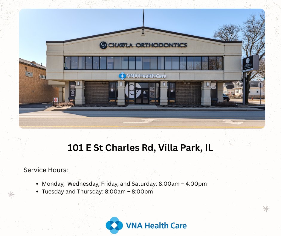 🎉 We’ve expanded! Our new clinic location is officially open in Villa Park!

More access. More care. Same commitment to your health. 💙
📍 Come see us today!
#VNAHealthCare #PrimaryCare