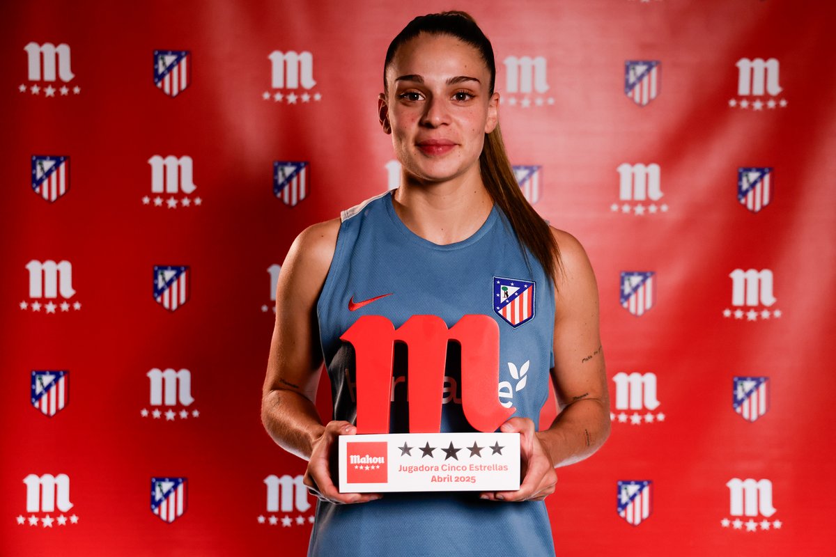 Ya tenemos a la #JugadoraCincoEstrellas de abril del <a href="/AtletiFemenino/">Atlético de Madrid Femenino</a>! 🎉 <a href="/GioGarbelini/">Gio Garbelini</a> recoge el trofeo. ¡Enhorabuena!🏆