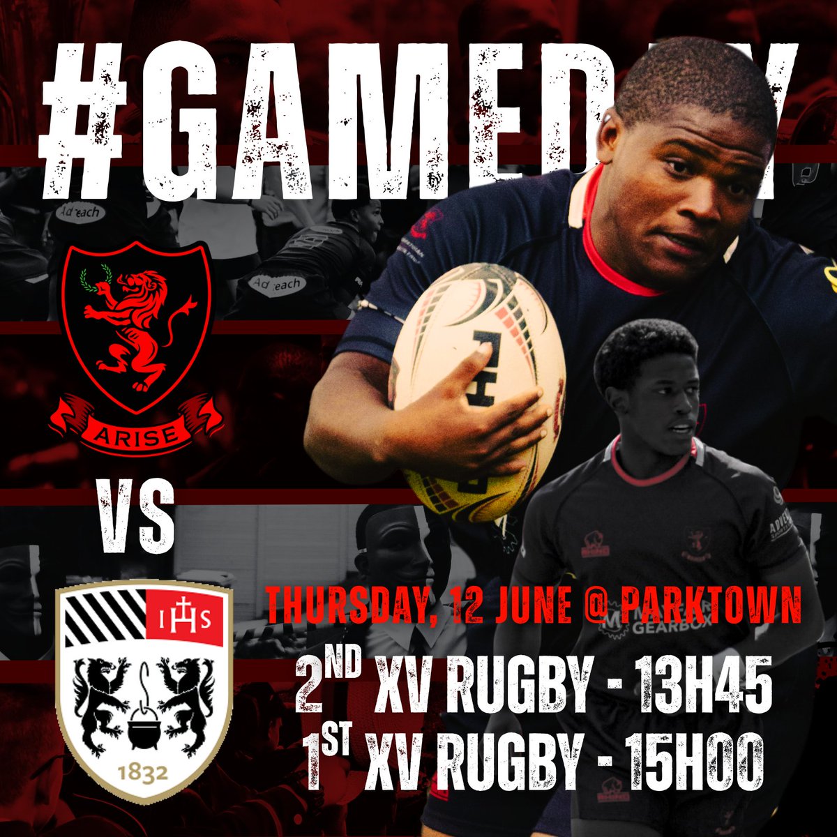 Welcome to South Africa, Belvedere
This Thursday, we welcome the Irish touring school Belvedere College to the Lion's Den! 
🕒 2nd XV | 13h45
🕒 1st XV | 15h00
Join us on the side and let's show the Irish lads what Parktown spirit is all about. See you there!
#ARISE
#PBHS27