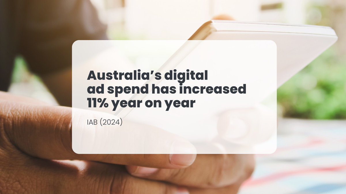 clickify's tweet image. Australia’s digital ad spend hit $16.4B in 2024 — up 11.1% YoY 📈 Source: IAB Australia

bit.ly/4mPyu6Q