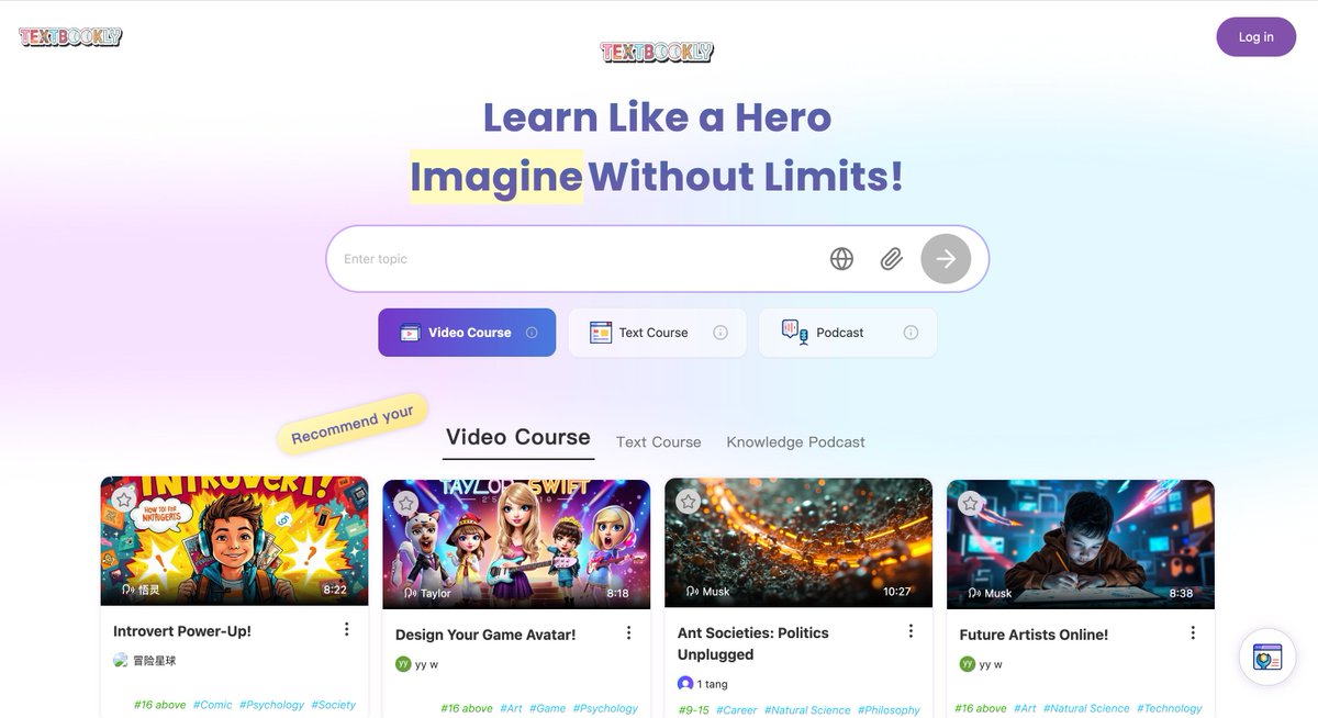 Textbooklyai's tweet image. More inspiring and dynamic free courses are generated and released.