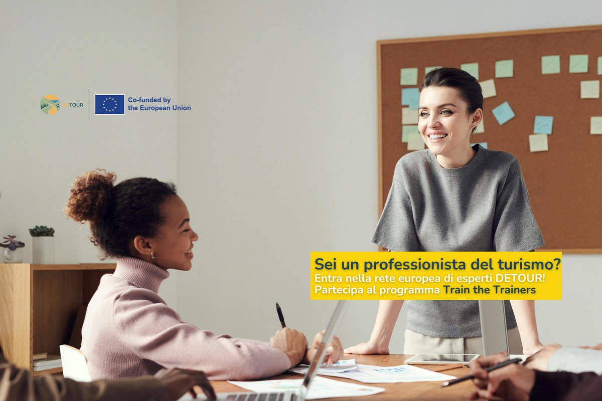 Sei un* professionista del turismo?
Contribuisci alla transizione verde e digitale delle PMI sulla #ViaFrancigena con il programma europeo Train the Trainers – DETOUR 🇪🇺
📅 Scadenza: 15/07/25
💶 Fino a 25.000 €
🔗 Info: bit.ly/train-the-trai…