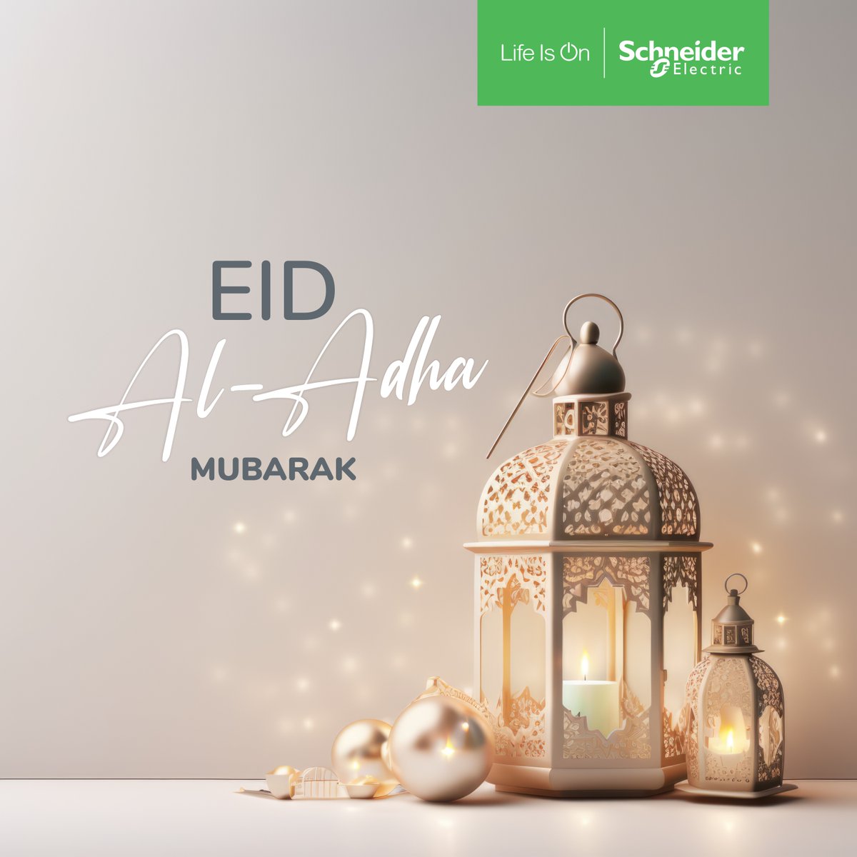 Eid Al-Adha Mubarak from all of us at Schneider Electric Nigeria!

As families and communities around the world come together to celebrate this blessed occasion, we extend our warmest wishes for a joyous and peaceful (cont) spr.ly/l/60114D4KR