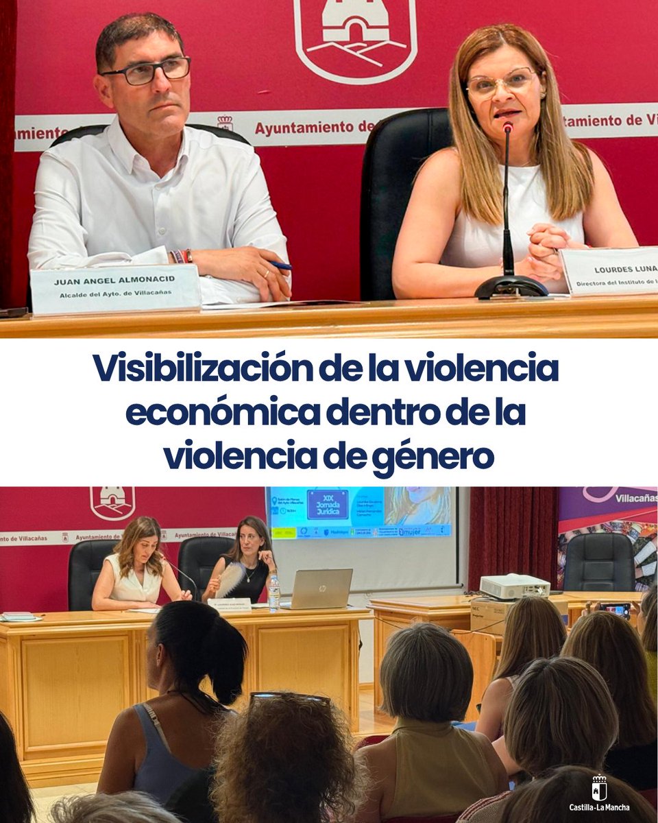 Instituto Mujer CLM (@imujerclm) on Twitter photo 🟣 El <a href="/gobjccm/">Gobierno de Castilla-La Mancha</a> ha respaldado la XIX Jornada Jurídica celebrada en Villacañas, centrada en la invisibilidad de la violencia económica dentro de la violencia de género. Con presencia de Lourdes Luna, directora del <a href="/imujerclm/">Instituto Mujer CLM</a>, que ha agradecido a los centros de la mujer su esfuerzo. 🟣 El <a href="/gobjccm/">Gobierno de Castilla-La Mancha</a> ha respaldado la XIX Jornada Jurídica celebrada en Villacañas, centrada en la invisibilidad de la violencia económica dentro de la violencia de género. Con presencia de Lourdes Luna, directora del <a href="/imujerclm/">Instituto Mujer CLM</a>, que ha agradecido a los centros de la mujer su esfuerzo.