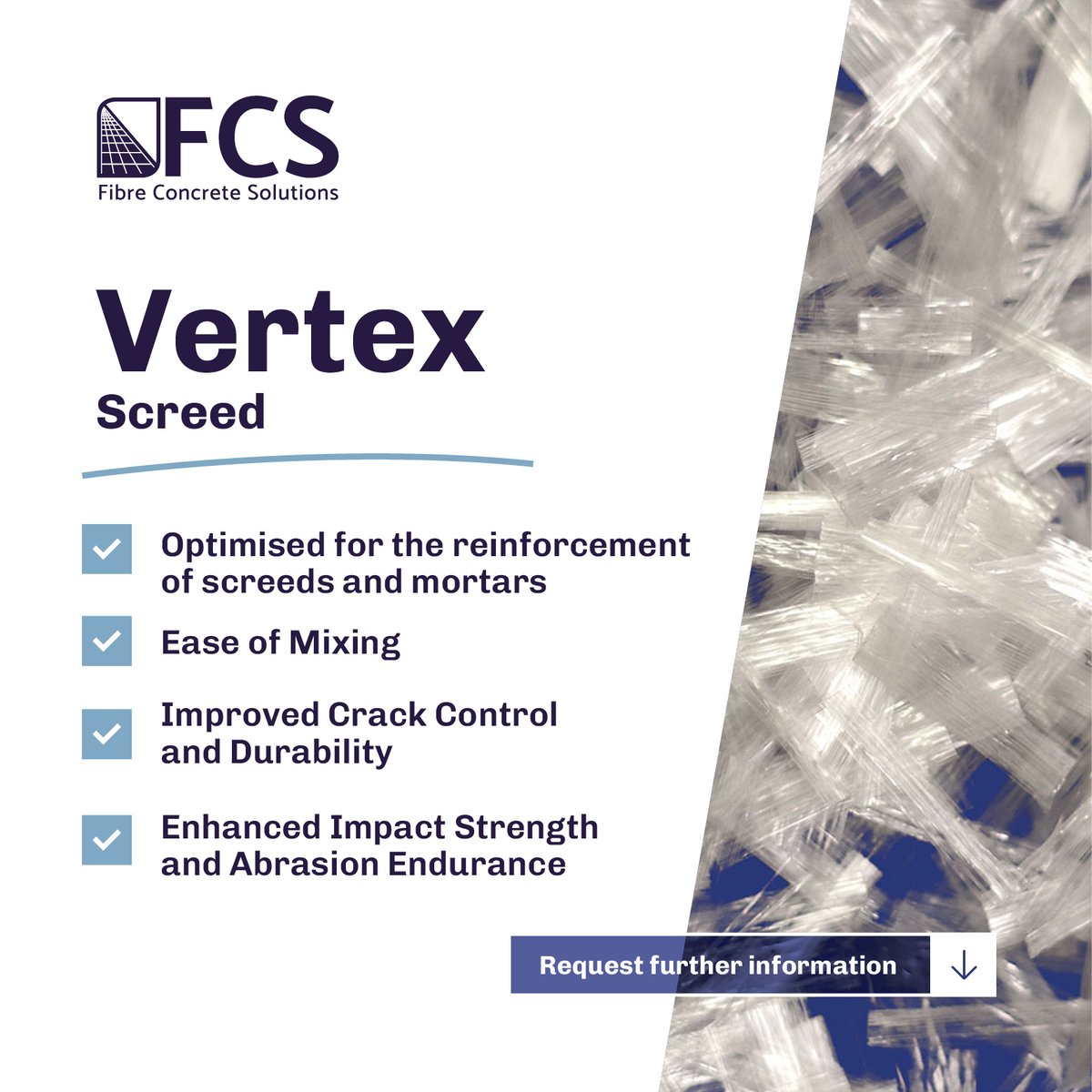 Stronger screeds, fewer cracks 🧱✨

Vertex FF12 12mm fibres are engineered for durability and early-age crack control, ideal for semi-dry sand/cement mixes.

Reliable. Certified. Easy to apply.

🔗 ll.ink/lETMSn