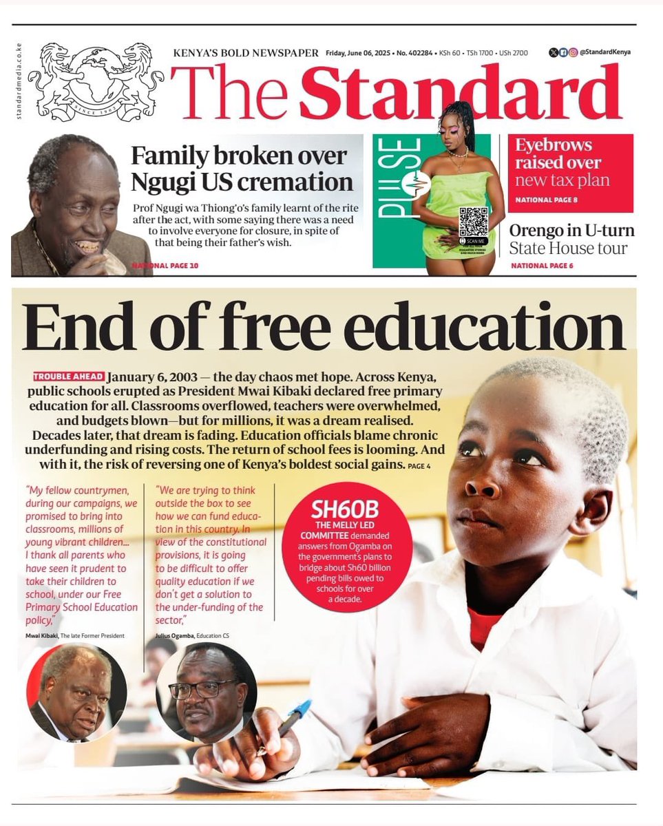 Nyambura Thiong'o (@nyambu_thiongo) on Twitter photo This is a heartbreaking headline. How can public education drown while we have been for example renovating the state house among other mediocre expenses . #educationjustice <a href="/ReliAfrica/">RELI Africa</a> <a href="/usawaagenda/">@UsawaAgenda</a> .<a href="/HonJuliusMigos/">Julius Migos Ogamba, EBS</a> what is the <a href="/EduMinKenya/">Ministry of Education, Kenya (MoE)</a> doing about this? #EducationEmergency This is a heartbreaking headline. How can public education drown while we have been for example renovating the state house among other mediocre expenses . #educationjustice <a href="/ReliAfrica/">RELI Africa</a> <a href="/usawaagenda/">@UsawaAgenda</a> .<a href="/HonJuliusMigos/">Julius Migos Ogamba, EBS</a> what is the <a href="/EduMinKenya/">Ministry of Education, Kenya (MoE)</a> doing about this? #EducationEmergency