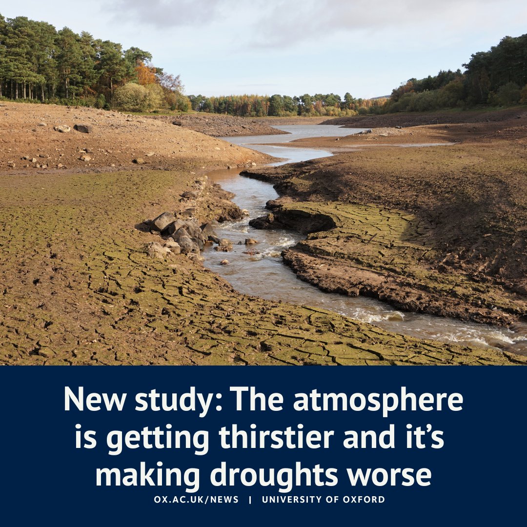 A new study shows that rising ‘atmospheric thirst’ is responsible for about 40% of the increase in drought severity over the last four decades.

Read more from <a href="/TheSmithSchool/">Oxford Smith School</a>'s Dr Solomon Gebrechorkos ⬇️ #OxfordClimate