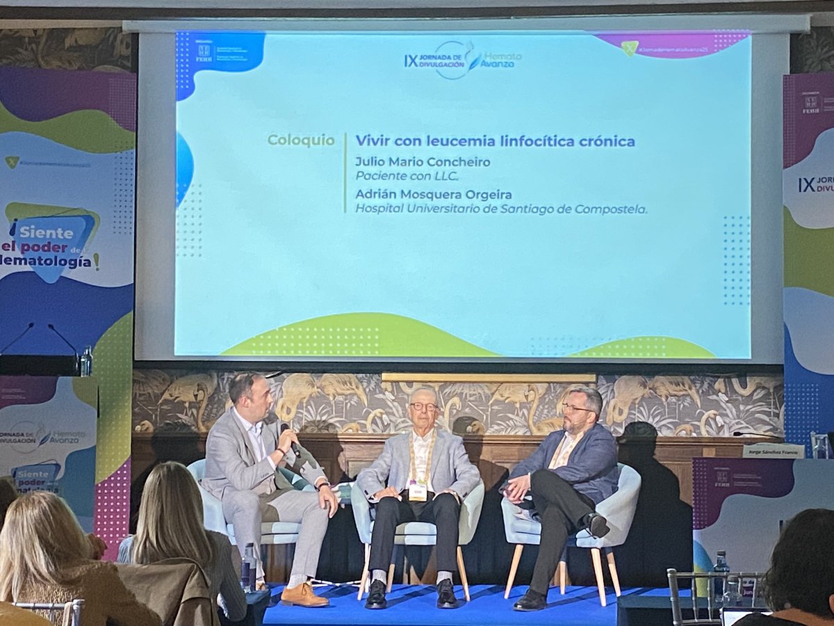 @sehh_es (@sehh_es) on Twitter photo ¿Cómo es vivir con leucemia linfocítica crónica? ¿Por qué es tan importante la relación médico-paciente?
Nos lo están contando Julio Mario Concheiro, paciente con #LLC, y su #hematólogo, <a href="/MosqueraOrgeira/">Adrián Mosquera Orgueira</a> en el primer coloquio de la #JornadaHematoAvanza25 <a href="/JSanchezFranco/">Jorge Sánchez Franco</a> ¿Cómo es vivir con leucemia linfocítica crónica? ¿Por qué es tan importante la relación médico-paciente?
Nos lo están contando Julio Mario Concheiro, paciente con #LLC, y su #hematólogo, <a href="/MosqueraOrgeira/">Adrián Mosquera Orgueira</a> en el primer coloquio de la #JornadaHematoAvanza25 <a href="/JSanchezFranco/">Jorge Sánchez Franco</a>