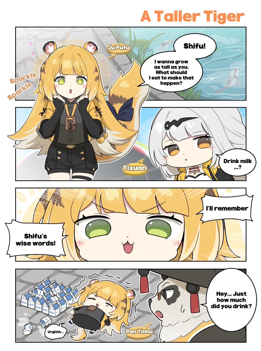 TYPEII_EN's tweet image. [ZZZZ] Issue 16
A Taller Tiger

※ Thank you, Yeon (연 선생님 @chinchilla_yeon) for producing this four panel comic.

#zzzero #Yixuan #JuFufu #PanYinhu #NextstopWaifei
