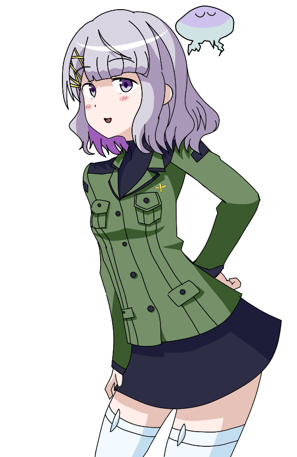MiaruUsami's tweet photo. ドムいいよね
バトアラ配信うれしくて
ジオンっぽい服を着た大海ウミさんを描いた
 #ウミアート https://t.co/nu5cxvWlCK