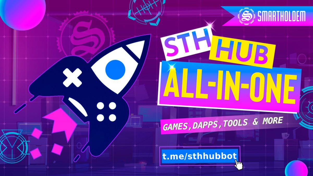 🎉We’re thrilled to introduce $STH Web3 HUB, the ultimate gaming hub and multi-tool platform for the #SmartHoldem community!

➡️Enter STH HUB 👉 t.me/sthhubbot👈
🚀💰Your All-in-One Gaming &amp; Utility Center! 

✅ Play-to-Earn ✅ Referral Rewards ✅ Task-Based Earnings ✅