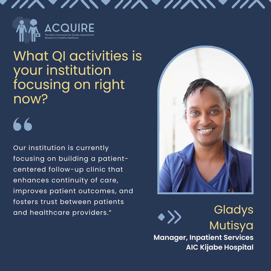 💪 Let’s hear it for Gladys Mutisya! Our QI Champion this week, - leading the charge for better care at AIC Kijabe Hospital. 
#QIchampion #QIForum2025 #SafeCare #LearningHealthSystems #PatientSafety #HealthcareImprovement