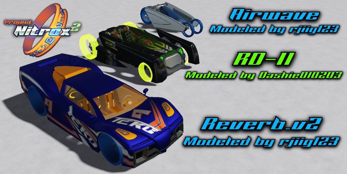 We're starting off the summer with three BRAND NEW car models from rjiig &amp; dashie!
Airwave &amp; RD-11 are based on Acceleracers 5 toy concepts, while Reverb.v2 is a detailed modern upgrade of a fan favorite car!
We'll get them on the track soon, so stay tuned!
#roblox #acceleracers
