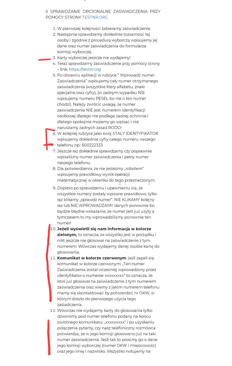 W #AplikacjaMateckiego znajduje się instrukcja, która nawołuje do odmowy wydawania zaświadczenia. Ta odmowa wraz z zatrzymaniem zaświadczenia umożliwia oddanie głosu zamiast wyborcy! To jawne i oczywiste przestępstwo. Zgłosiłem sprawę ABW i domagam się natychmiastowych działań.