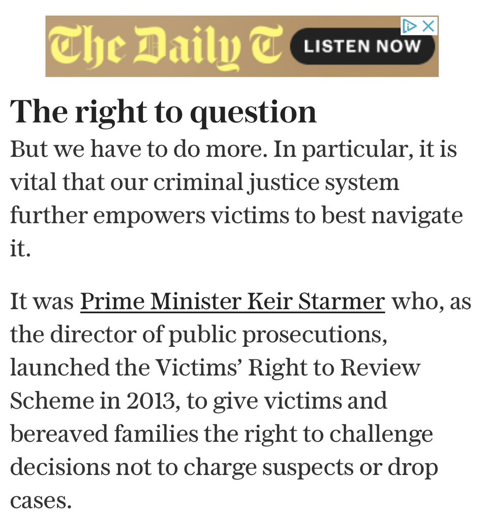 Lucy Rigby KC MP (@lucyrigby) on Twitter photo Empowering victims, tackling violence against women & girls, & making our streets safer.
Read my op ed in The <a href="/Telegraph/">The Telegraph</a> on the new pilot scheme to extend rape victims’ rights to challenge decisions in their cases 👇
telegraph.co.uk/news/2025/06/0… Empowering victims, tackling violence against women & girls, & making our streets safer.
Read my op ed in The <a href="/Telegraph/">The Telegraph</a> on the new pilot scheme to extend rape victims’ rights to challenge decisions in their cases 👇
telegraph.co.uk/news/2025/06/0…
