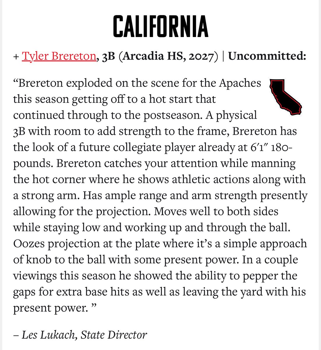 Tyler Brereton (@tyler_brereton) on Twitter photo Honored and humbled to be named to the weekly <a href="/prepbaseball/">Prep Baseball</a> hotlist! Thanks <a href="/LesLukach/">๐๐๐ฌ ๐๐ฎ๐ค๐๐๐ก</a> for the writeup and <a href="/ArcadiaBaseball/">Arcadia Baseball</a> for the chance to play for the best. <a href="/PrepBaseballCA/">PREP BASEBALL CALIFORNIA</a>
prepbaseballreport.com/news/PBR/what-โฆ Honored and humbled to be named to the weekly <a href="/prepbaseball/">Prep Baseball</a> hotlist! Thanks <a href="/LesLukach/">๐๐๐ฌ ๐๐ฎ๐ค๐๐๐ก</a> for the writeup and <a href="/ArcadiaBaseball/">Arcadia Baseball</a> for the chance to play for the best. <a href="/PrepBaseballCA/">PREP BASEBALL CALIFORNIA</a>
prepbaseballreport.com/news/PBR/what-โฆ