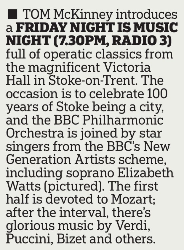 Sam Jackson (@classicjacko) on Twitter photo A special edition of Friday Night is Music Night <a href="/BBCRadio3/">BBC Radio 3</a> tonight, as <a href="/tom_mckinney/">Tom McKinney</a> returns to the city he grew up in. Treats galore from the <a href="/BBCPhilharmonic/">BBC Philharmonic Orchestra</a> <a href="/LizWattsSoprano/">Elizabeth Watts</a> <a href="/Ilkertenor/">Ilker Arcayürek</a> <a href="/JAtkinsonBari/">James Atkinson</a> and <a href="/jonathanbloxham/">Jonathan Bloxham</a>: bbc.co.uk/programmes/m00… A special edition of Friday Night is Music Night <a href="/BBCRadio3/">BBC Radio 3</a> tonight, as <a href="/tom_mckinney/">Tom McKinney</a> returns to the city he grew up in. Treats galore from the <a href="/BBCPhilharmonic/">BBC Philharmonic Orchestra</a> <a href="/LizWattsSoprano/">Elizabeth Watts</a> <a href="/Ilkertenor/">Ilker Arcayürek</a> <a href="/JAtkinsonBari/">James Atkinson</a> and <a href="/jonathanbloxham/">Jonathan Bloxham</a>: bbc.co.uk/programmes/m00…