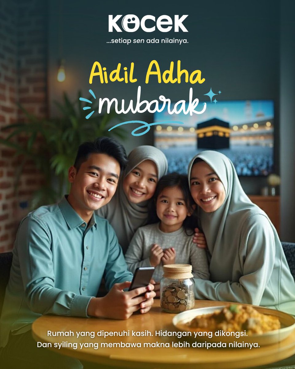 Aidil Adha Mubarak 🌙

Rumah penuh kasih, hidangan dikongsi,
dan syiling yang membawa makna lebih daripada nilainya.

Setiap pemberian, sekecil mana pun—amat bermakna.

#KOCEK #SetiapSenBermakna #Aidiladha2025
