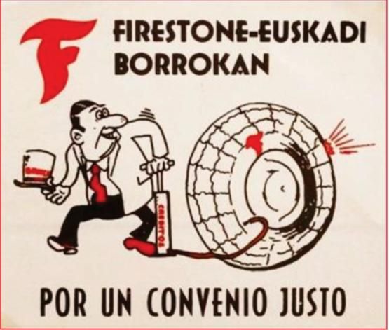 1978/06/06. Greban zeuden Firestone enpresako ehunka langilek Banco de Bilbao blokeatu zuten goiz osoan. Banketxearen bulegoan ilara luzeak sortu zituzten, langile bakoitzak 100 pezeta inguruko kontu korronteak zabaltzeari ekin baitzion. 

#BilboHariGorria 
#FirestonekoGreba