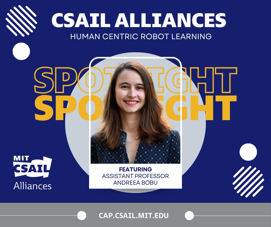 MIT CSAIL Alliances (@csail_alliances) on Twitter photo .<a href="/MIT_CSAIL/">MIT CSAIL</a> Assistant Professor <a href="/andreea7b/">Andreea Bobu</a> leads the Collaborative Learning and Autonomy Research (CLEAR) Lab where she continues to pursue her goal of creating tools, algorithms & agents that can augment human performance.
Read more: bit.ly/4iePLnl .<a href="/MIT_CSAIL/">MIT CSAIL</a> Assistant Professor <a href="/andreea7b/">Andreea Bobu</a> leads the Collaborative Learning and Autonomy Research (CLEAR) Lab where she continues to pursue her goal of creating tools, algorithms & agents that can augment human performance.
Read more: bit.ly/4iePLnl