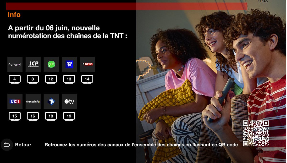 Retrouvez  dès ce matin la nouvelle numérotation TNT juste ici 👉 oran.ge/3SCTDUg