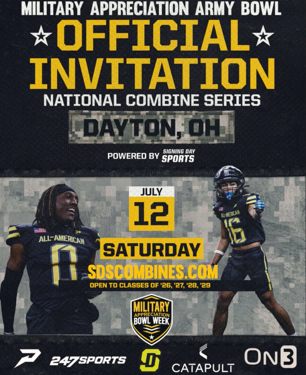 Trevaun_tyson5's tweet image. Appreciate the invite to compete @JJKilgore_SDS @ArmyBowlCombine @SDSports @USArmyBowl