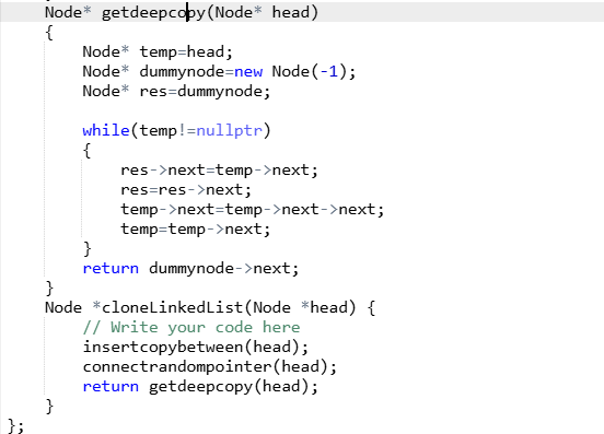 ManiyaVed's tweet photo. 🧠 Day 70 of the #gfg160 DSA Challenge!

📌 Problem: Clone a Linked List with next and random pointers
⚙️ Time Complexity: O(n)
🧠 Space Complexity: O(1) (excluding space for output)
#GeekStreak2025 #LinkedList #CloneList #RandomPointer #DeepCopy https://t.co/TJQGN2F3ZG