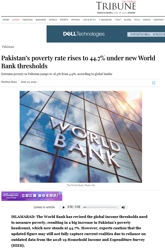 mirzamahira95's tweet image. Nearly 45% of Pakistan now lives in poverty under new World Bank thresholds. When a nuclear-armed state can’t feed its people, it’s not a power-it’s a warning. #PovertyInPakistan @OsintTV #StopElectricityExtortion #RemoveVC_UHS #BVLGARI @MeghUpdates @mananbhattnavy @InsightGL