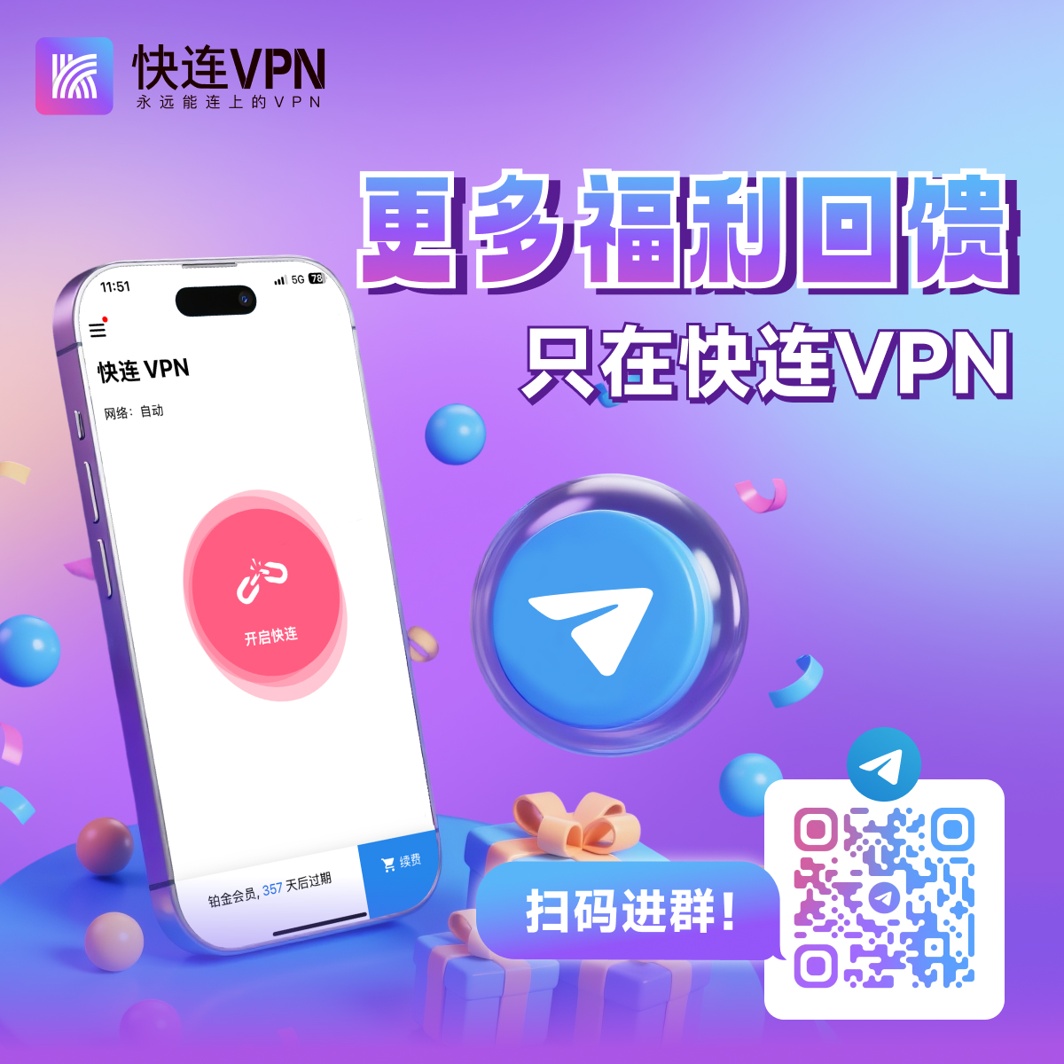 不定期抽奖，福利满满回馈不断只在快连VPN！
现在加入快连VPN唯一官方 Channel 👉️ t.me/letsvpnworld 

群内已超过数千人拿到免费 TG 会员啦
▶️ t.me/letsvpnworld 

#LetsVPN #TheVPNthatalwaysconnects
#vpn