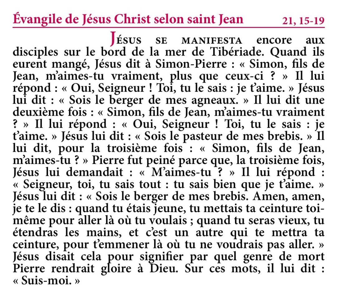 PSEVEZsj's tweet image. &quot;M&apos;aimes-tu ?&quot; Jn 21 ☀️

☀️ #Pâques ☀️ #EvangileduJour ☀️