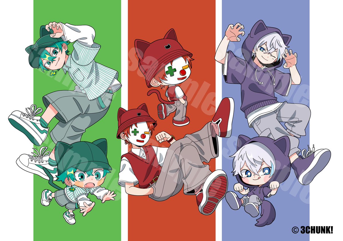 さんちゃんく！ まねきねこ コラボグッズセット　雨栗 米将軍 水月ルザク さんちゃんく！ まねきねこ コラボグッズセット 雨栗 米将軍 水月