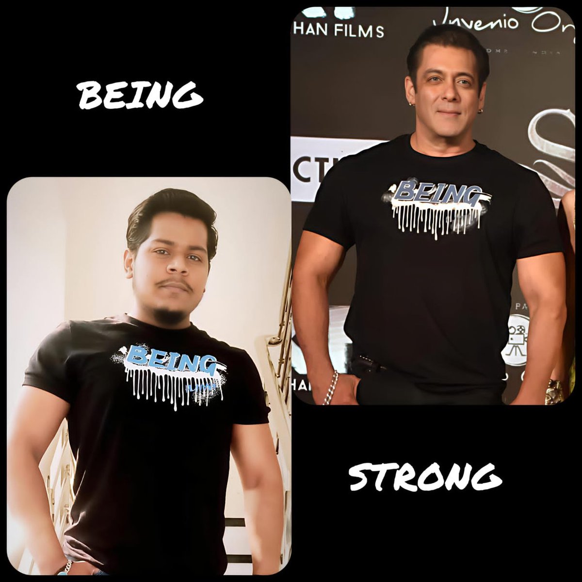 #Beingstrong with #Salmankhan sir 💪 #Skf #Beinghumanclothing 🖤🖤🖤 BLACK LOVER 🖤✌️ Love u bhaijaan 🐅💪
