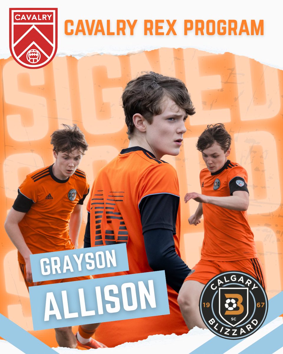 Calgary Blizzard is proud to congratulate Grayson Allison on his acceptance to the Cavalry FC REX Program! Congratulations on this honour Grayson! 🎉⚽️ 

#TheOrangeWay