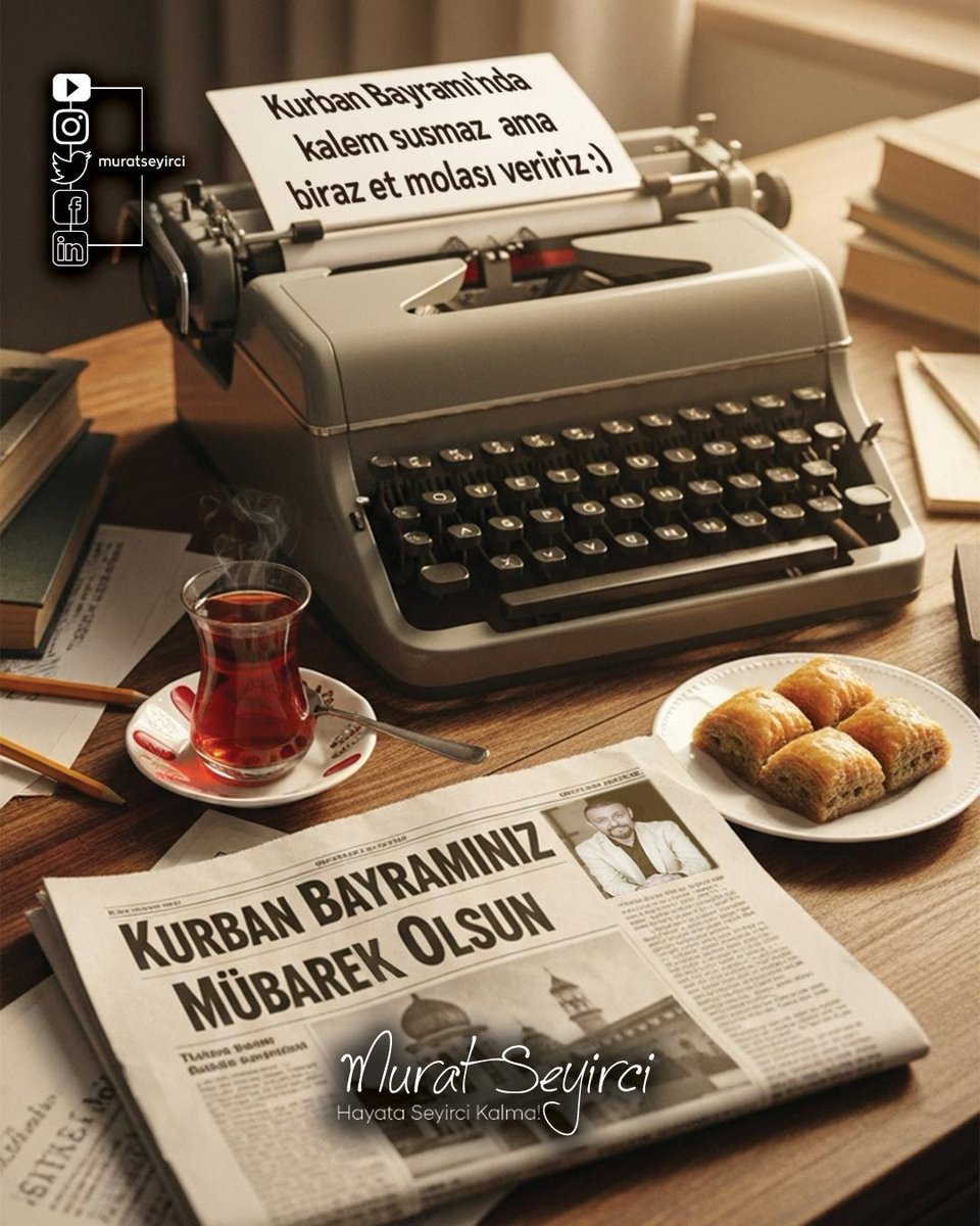 Murat SEYİRCİ (@muratseyirci) on Twitter photo Kurban Bayramında da kalem susmaz, sadece biraz et molası veririz.
Bayramınız mübarek olsun.
Sağlıklı nice bayramlara....
Hayata Seyirci kalmamanız dileğiyle.
#kurbanbayramı #kurban #bayram #kurbanbayramınızkutluolsun #muratseyirci #seyircikalma <a href="/antalyaihbar/">Antalya İhbar Hattı</a> <a href="/AntalyaBurada/">AntalyaBurada.com</a> Kurban Bayramında da kalem susmaz, sadece biraz et molası veririz.
Bayramınız mübarek olsun.
Sağlıklı nice bayramlara....
Hayata Seyirci kalmamanız dileğiyle.
#kurbanbayramı #kurban #bayram #kurbanbayramınızkutluolsun #muratseyirci #seyircikalma <a href="/antalyaihbar/">Antalya İhbar Hattı</a> <a href="/AntalyaBurada/">AntalyaBurada.com</a>