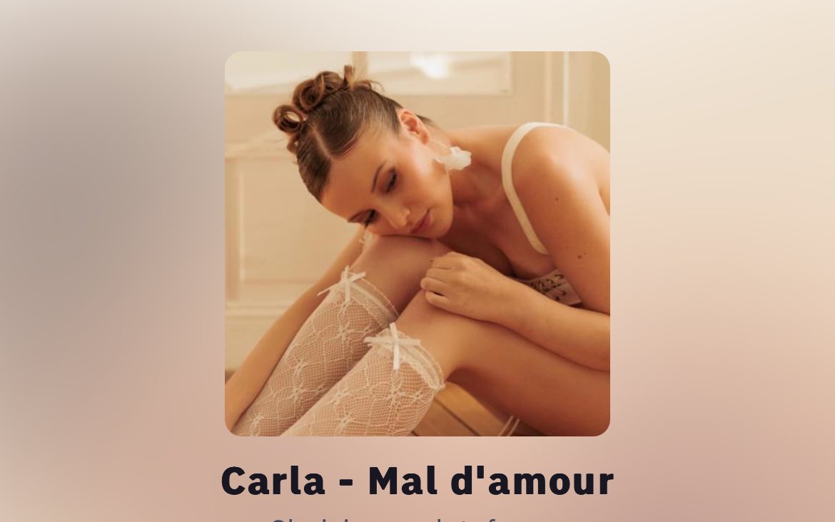 🎶 avec <a href="/moicestjeck/">Jeck Monteagudo</a> on a eu envie de vous faire une surprise
💥 Voici mon 3e album #maldamour 
Un projet intime, sincère, pour vous.

🎧 Disponible dès maintenant 👉 carla.lnk.to/maldamour
On espère qu’il vous touchera autant qu’il nous tient à cœur 

#NouvelAlbum #MalDAmour