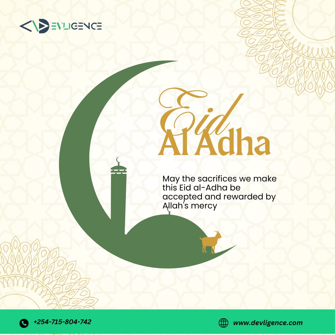 On this sacred occasion of Eid al-Adha, we celebrate faith, compassion, and community. Warm wishes from all of us at Devligence Limited.