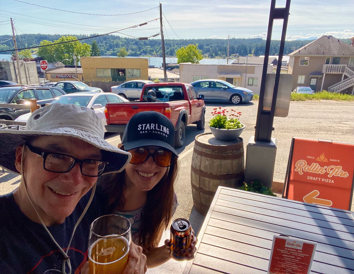 Skol from the Viking City of Poulsbo, WA! Day off w/vegan burgers, beer for Rich, bubbly water for Mel +☀️ Show in Port Townsend tomorrow (Fri) &amp; Seattle Sat

Love back east to NH friends Bob +Mimi Guessferd for 75 miles💓 sirsy.com/ustour25

#sirsy #sirsyband #sirsysponsor