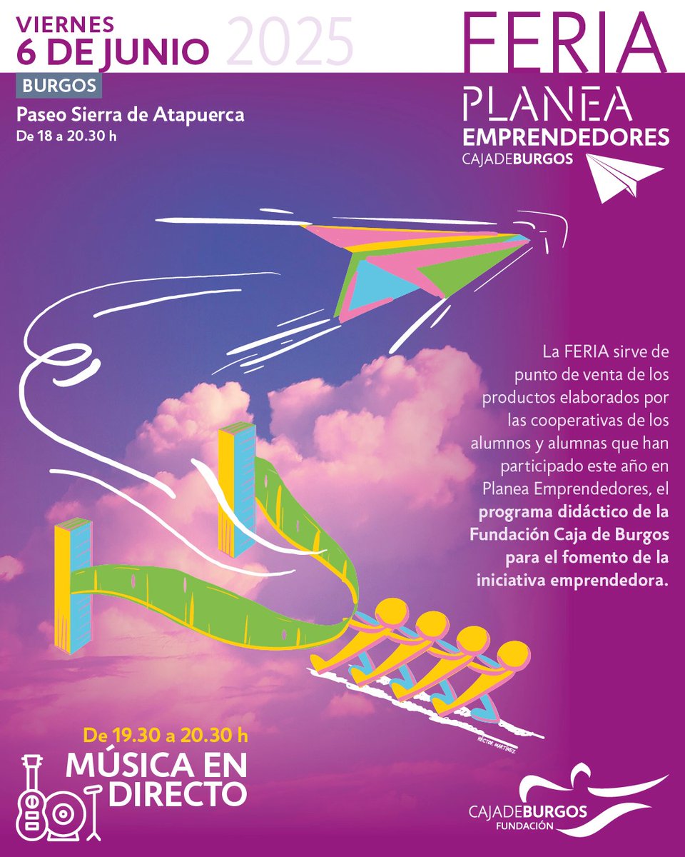 ¡𝗛𝗼𝘆 𝗲𝘀 𝗹𝗮 𝗙𝗲𝗿𝗶𝗮 𝗱𝗲𝗹 𝗘𝗺𝗽𝗿𝗲𝗻𝗱𝗶𝗺𝗶𝗲𝗻𝘁𝗼 𝗲𝘀𝗰𝗼𝗹𝗮𝗿 𝗲𝗻 𝗕𝘂𝗿𝗴𝗼𝘀!  9️⃣0️⃣0️⃣ escolares mostrarán las cooperativas que han creado a lo largo del curso escolar en el Paseo de Atapuerca en el marco del programa #PlaneaEmprendedores

¡Os esperamos!