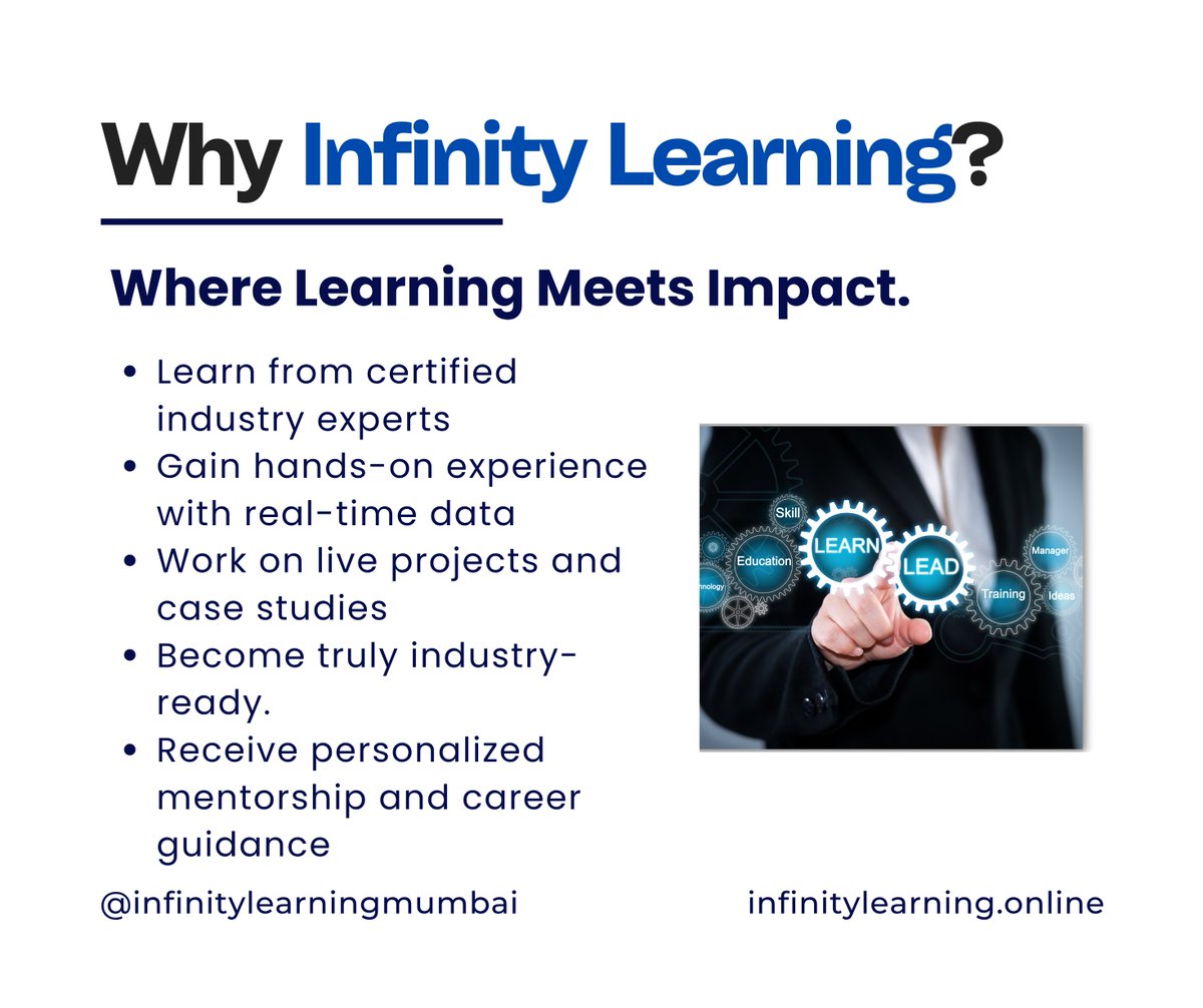 InfinityLearnMu's tweet image. #InfinityLearning #EdTech #DigitalLearning #OnlineCourses #SkillDevelopment #CareerGrowth #LearnWithInfinity #TechEducation #DataAnalyticsTraining #AIandML #UpskillNow #FutureOfWork #LifelongLearning #EdTechIndia #LearnOnline
