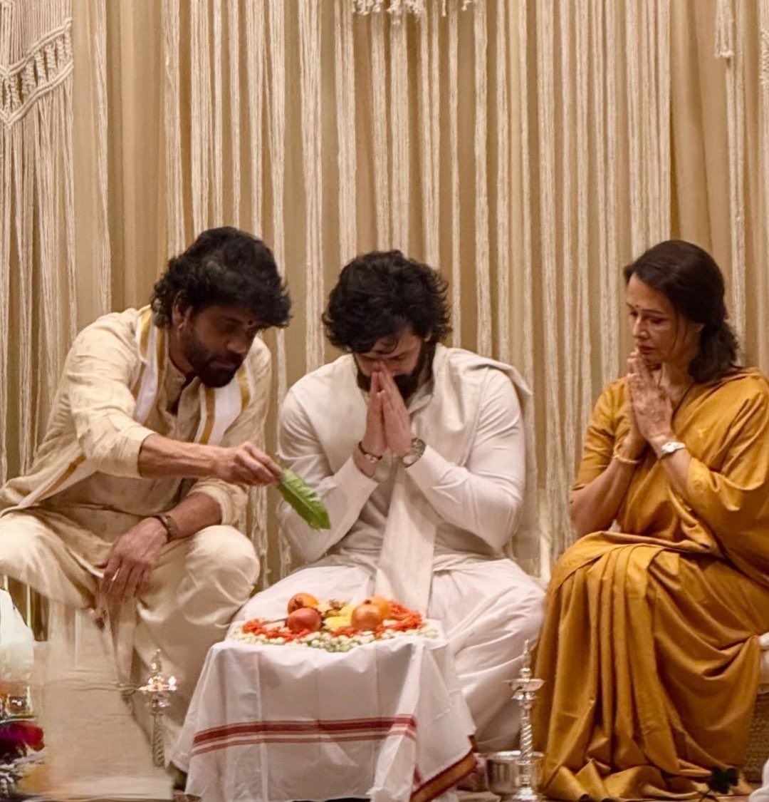 Nagarjuna’s Son Akhil Akkineni Marries Longtime Girlfriend Zainab Ravdjee 2 Nagarjuna, Akhil Akkineni and his mother