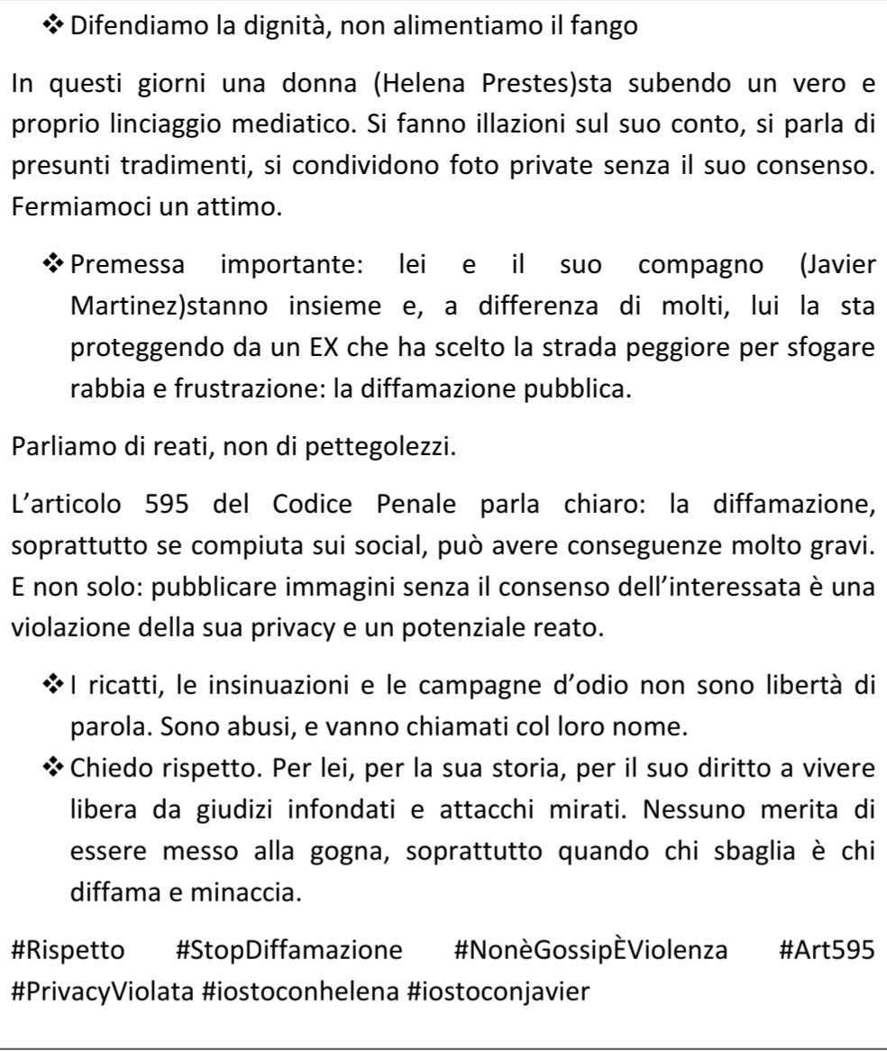 Tutti uniti per #helenaprestes e #Javi7