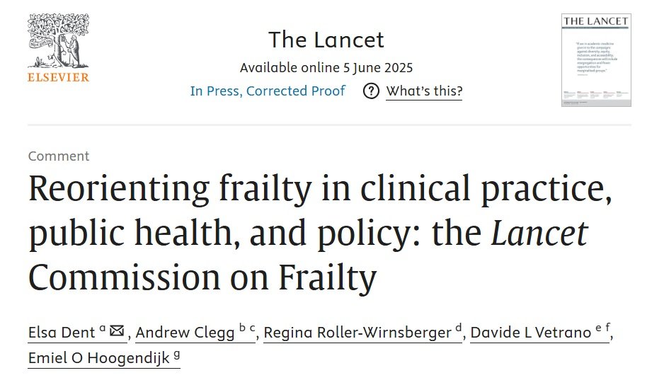 Emiel Hoogendijk (@emielhoogendijk) on Twitter photo Happy to announce that this week The Lancet Commission on Frailty has been launched!
With a great team of 20 experts we will work on reorienting frailty in clinical practice, public health and policy.
<a href="/TheLancet/">The Lancet</a> <a href="/amsterdamumc/">Amsterdam UMC</a> <a href="/ElsaDent/">Elsa Dent</a>
doi.org/10.1016/S0140-… Happy to announce that this week The Lancet Commission on Frailty has been launched!
With a great team of 20 experts we will work on reorienting frailty in clinical practice, public health and policy.
<a href="/TheLancet/">The Lancet</a> <a href="/amsterdamumc/">Amsterdam UMC</a> <a href="/ElsaDent/">Elsa Dent</a>
doi.org/10.1016/S0140-…
