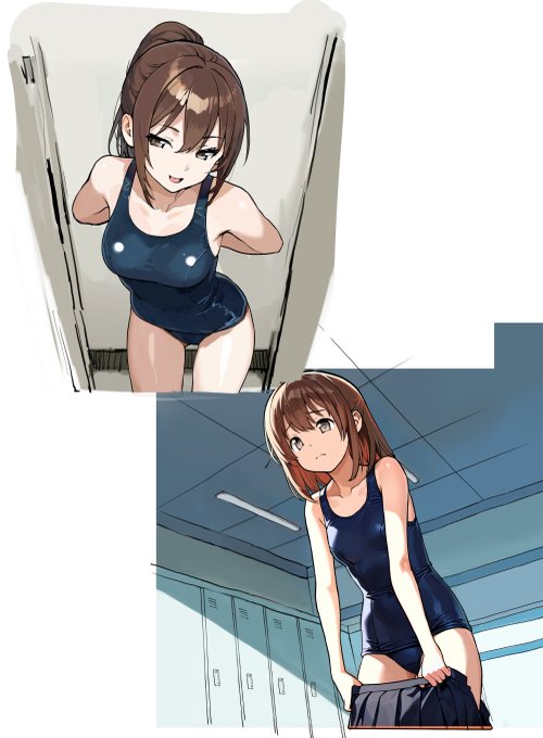 あさくらチャレンジ9話 進捗6 ボツカット2点 完全に塗りまで入れたキャラ背景入り大ゴマ全没😅 