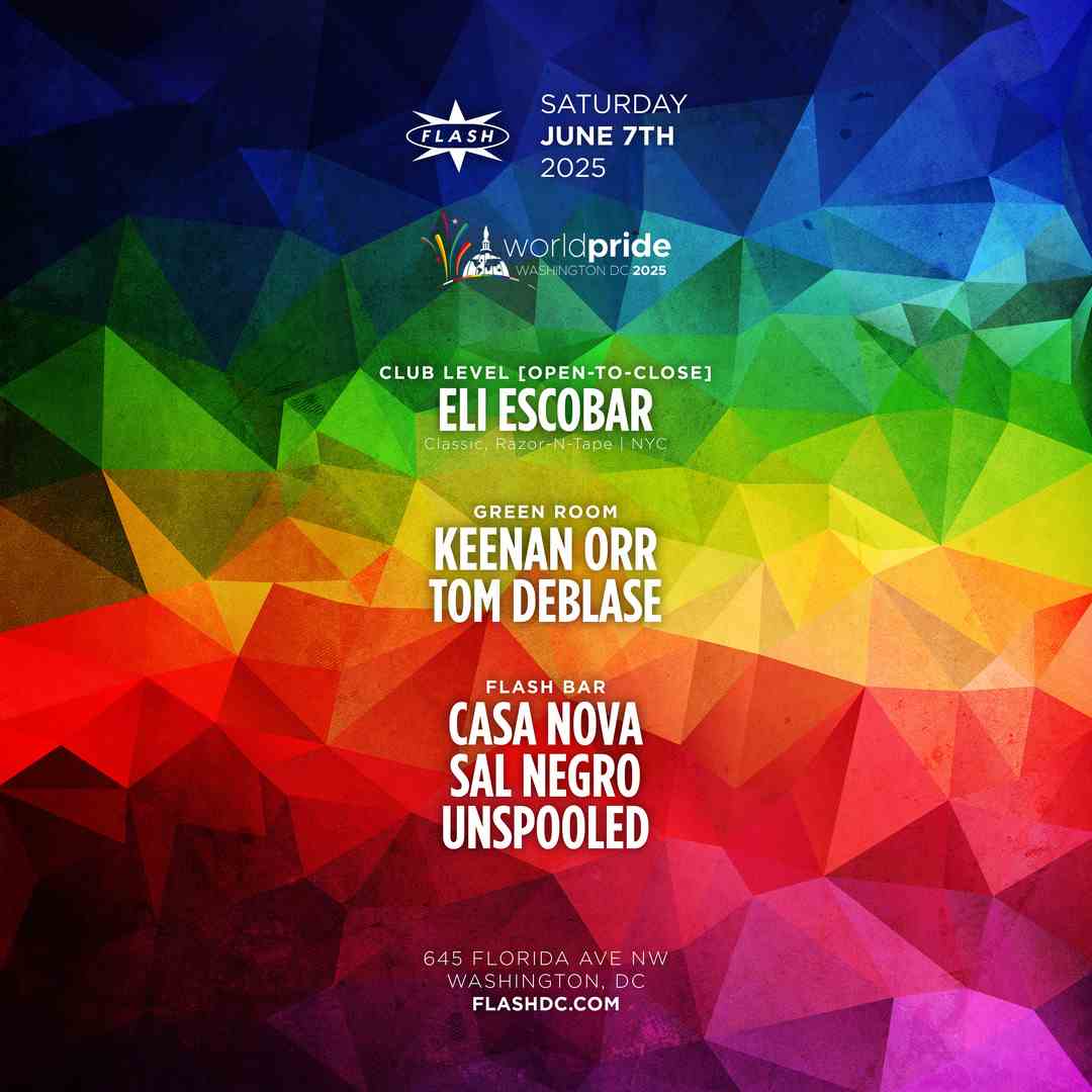SAL_NEGRO's tweet image. This Saturday, June 7, join us as we celebrate World Pride DC 2025 at Flash. Catch me from 11 pm - 2 am rocking the decks and moving the floor. Also, be sure to check out the other DJs on the lineup that night. It will be a great night. See you then. #flashdc #worldpridedc2025